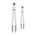 KitchenAid Set of 2 Stainless Steel Tongs with Scalloped Edges Easy Lock Dishwasher Safe Durable and Versatile 7 Inch and 9 Inch Silver