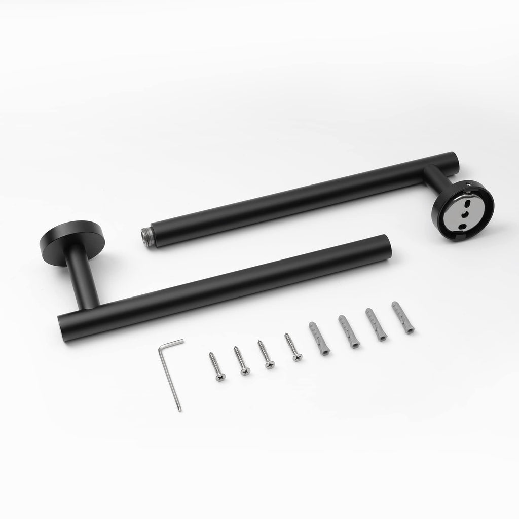 HITSLAM Matte Black 18 Inch Towel Bar for Bathroom, SUS304 Stainless Steel Bathroom Towel Rack Wall Mounted, Modern Home Decor Towel Holder with Hardware Accessories(Total Length 19.8 Inch)