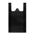 T Shirt Bags Black Plastic Grocery Bags with Handles in Bulk, Bolsas De Plastico para Negocio, 16x23 Inch (100 Pcs)