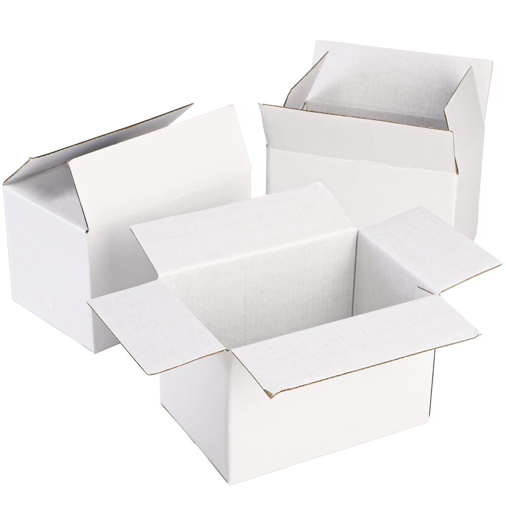 Peohud 40 Pack Small Cardboard Boxes, 6x4x4 inches Small Shipping Boxes, Sturdy Ornament Mailing Box, Corrugated Packing Shipping Storage Carton Box, White