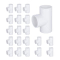 20-Packs 1/2 inch Tee PVC Fitting 3 Way Furniture Grade Pipe Elbow Connector for DIY PVC Shelf Greenhouse Pipe Fittings