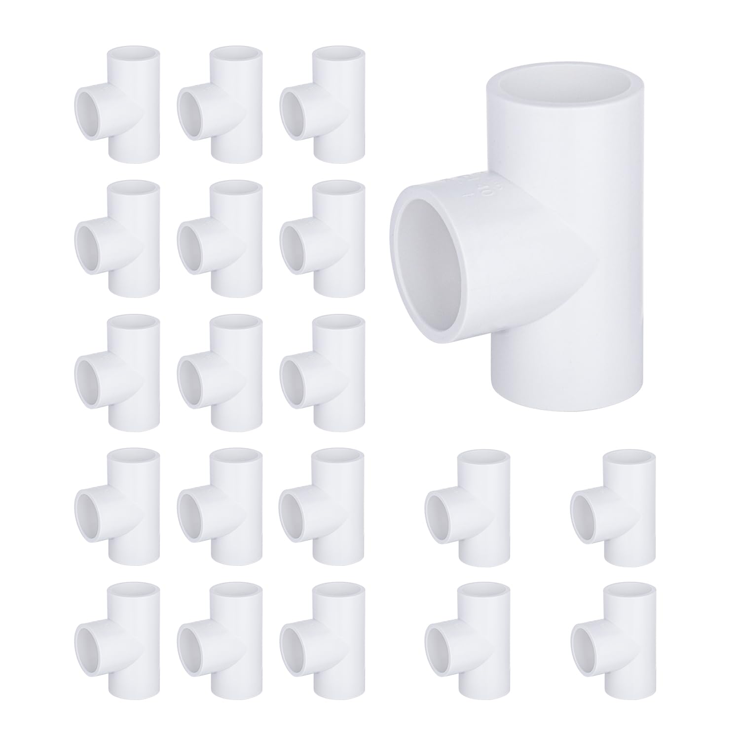 20-Packs 1/2 inch Tee PVC Fitting 3 Way Furniture Grade Pipe Elbow Connector for DIY PVC Shelf Greenhouse Pipe Fittings