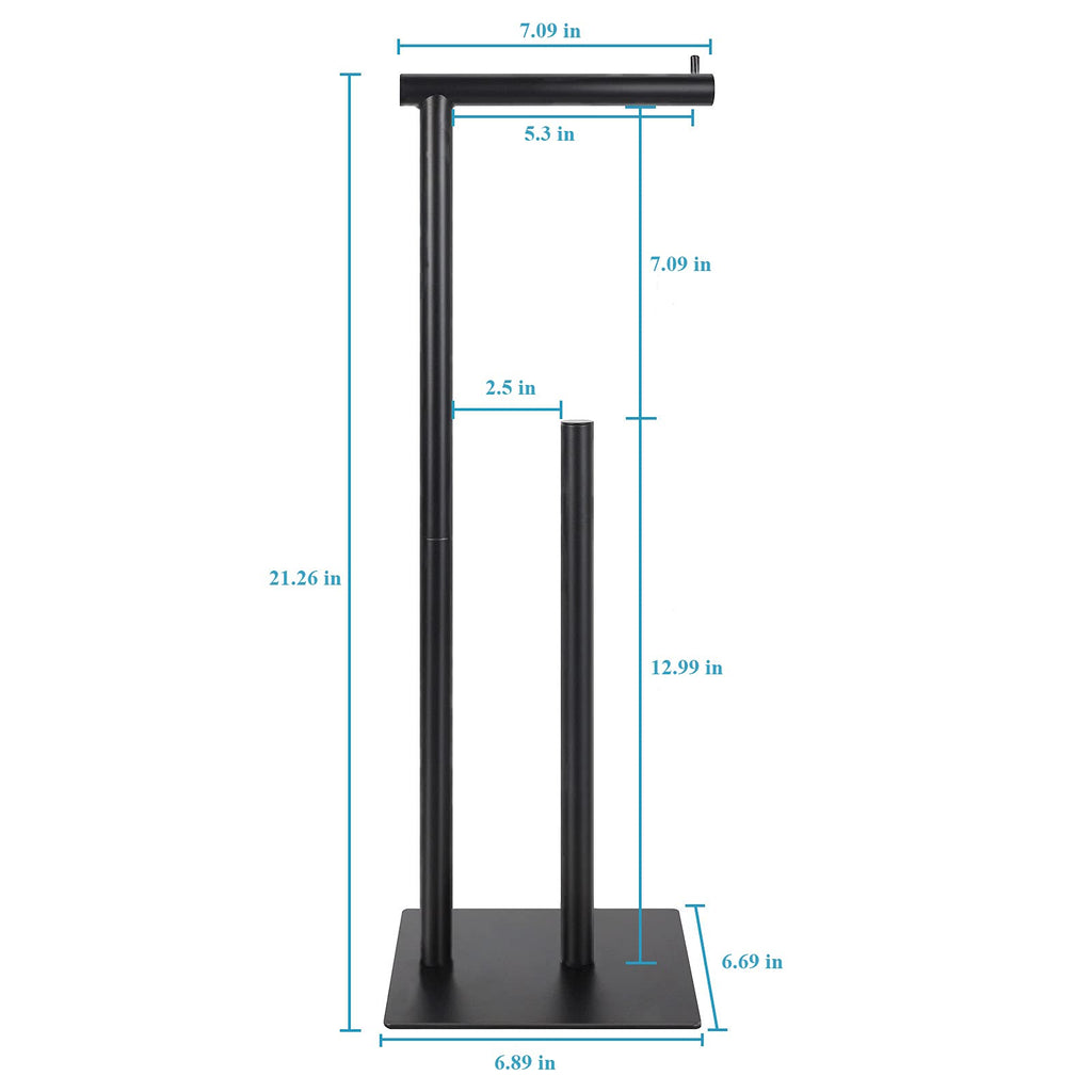 Toilet Paper Stand Toilet Paper Roll Holder Stand Freestanding Toilet Paper Holder for Bathroom Toilet Tissue Storage Black Metal…