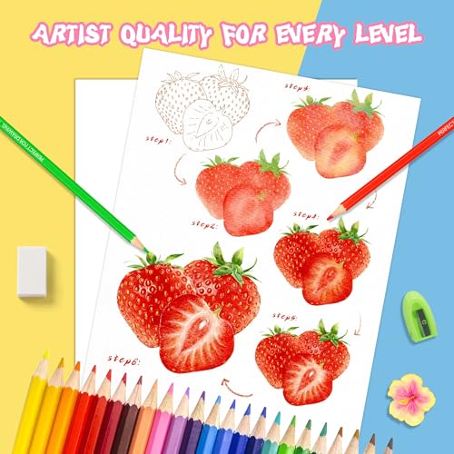 Ugmic 72 Coloring Pencils Set - Coloured Pencils for Adults Professional Colour Mixing Painting and Sketches, Soft Wax-Based Wooden Coloured Pencils Perfect for Students Children Colouring Books