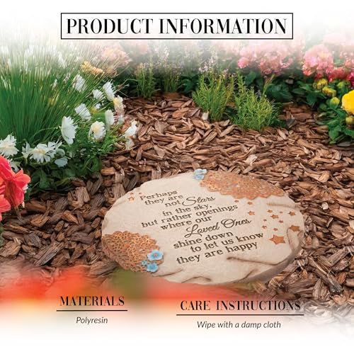 Light Your Way 19058 Memorial Garden Stone, 10", Stars in The Sky