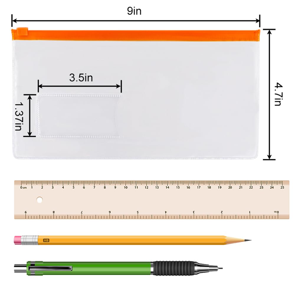 EOOUT 24pcs Poly Zip Envelope, Plastic Envelope, Reusable Envelopes, 9 x 4.7 Inches, A6 Size, 10 Colors, for Office Supplies