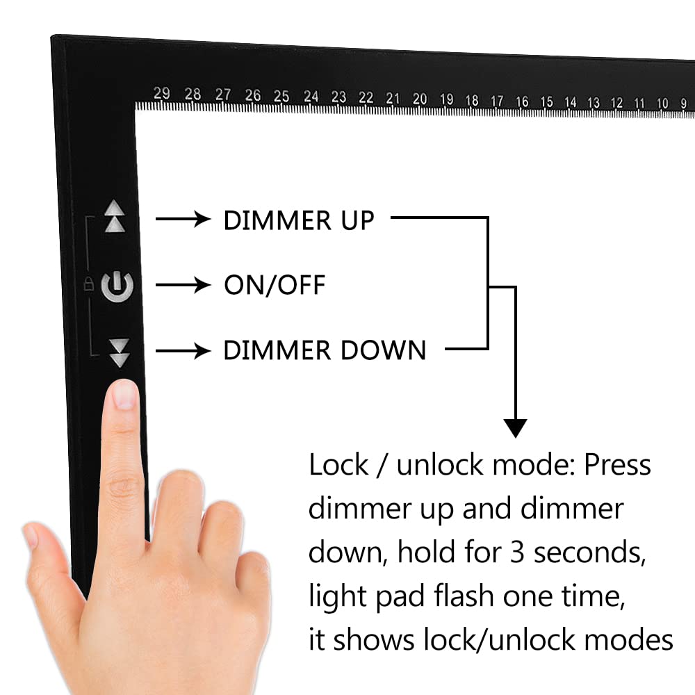 HSK A4 LED Light Board for Artists, Light Up Plate with Adjustable Brightness - for Tattoo, Sketch, Animation, and Diamond Painting Accessories