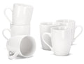 MIWARE 11 Ounce Porcelain Mugs, Set of 6, Tea and Coffee Mug Set, Ivory White