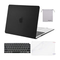 MOSISO Compatible with MacBook Air 13 inch Case M1 Chip 2021-2018 Release A2337 A2179 A1932, Plastic Hard Shell&Keyboard Cover&Screen Film&Storage Bag for MacBook Air 13.3 inch Case, Black