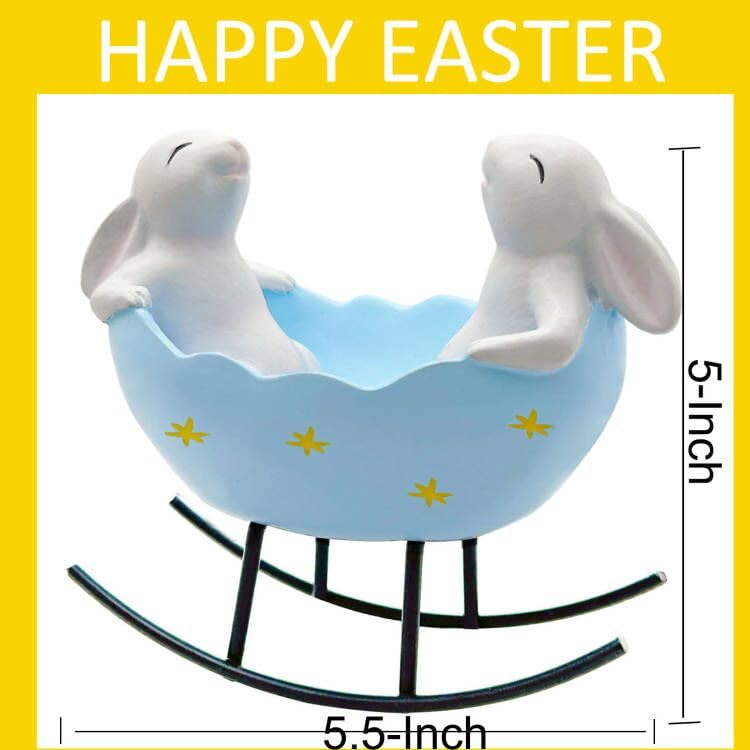 realideas Easter Bunny Decorations Spring Indoor Home Decor Bunny Figurines Rabbit Bunny Candy Dish Serving Bowl - Home Table Decor Centerpiece Easter Bunny Collectible Figurines