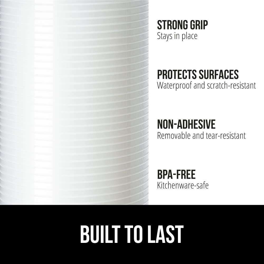 GORILLA GRIP DuraGuard Ribbed Drawer and Shelf Liner for Cabinet, Non Adhesive Waterproof Protection for Kitchen, Strong Grip, BPA Free Plastic Liners for Cabinets, Bathroom Drawers,12x20, Clear
