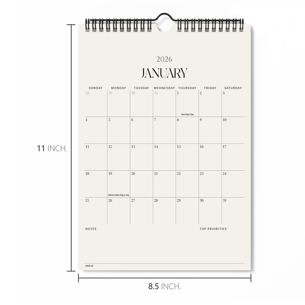 Jotsome Wall Calendar 2026-2027 11 x 8.5 Inch Monthly Calendar from Now to June 2027 Vertical Spiral Hanging Calendar with Thick Paper for Office Family School Planning Organizing