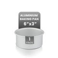Restaurantware-Met Lux 6 x 3 Inch Straight-Sided Baking Tin, 1 Round Cake Pan - Oven-Ready, Freezable, Anodized Aluminum Round Baking Pan, Greaseproof, for Layer Birthday Cake