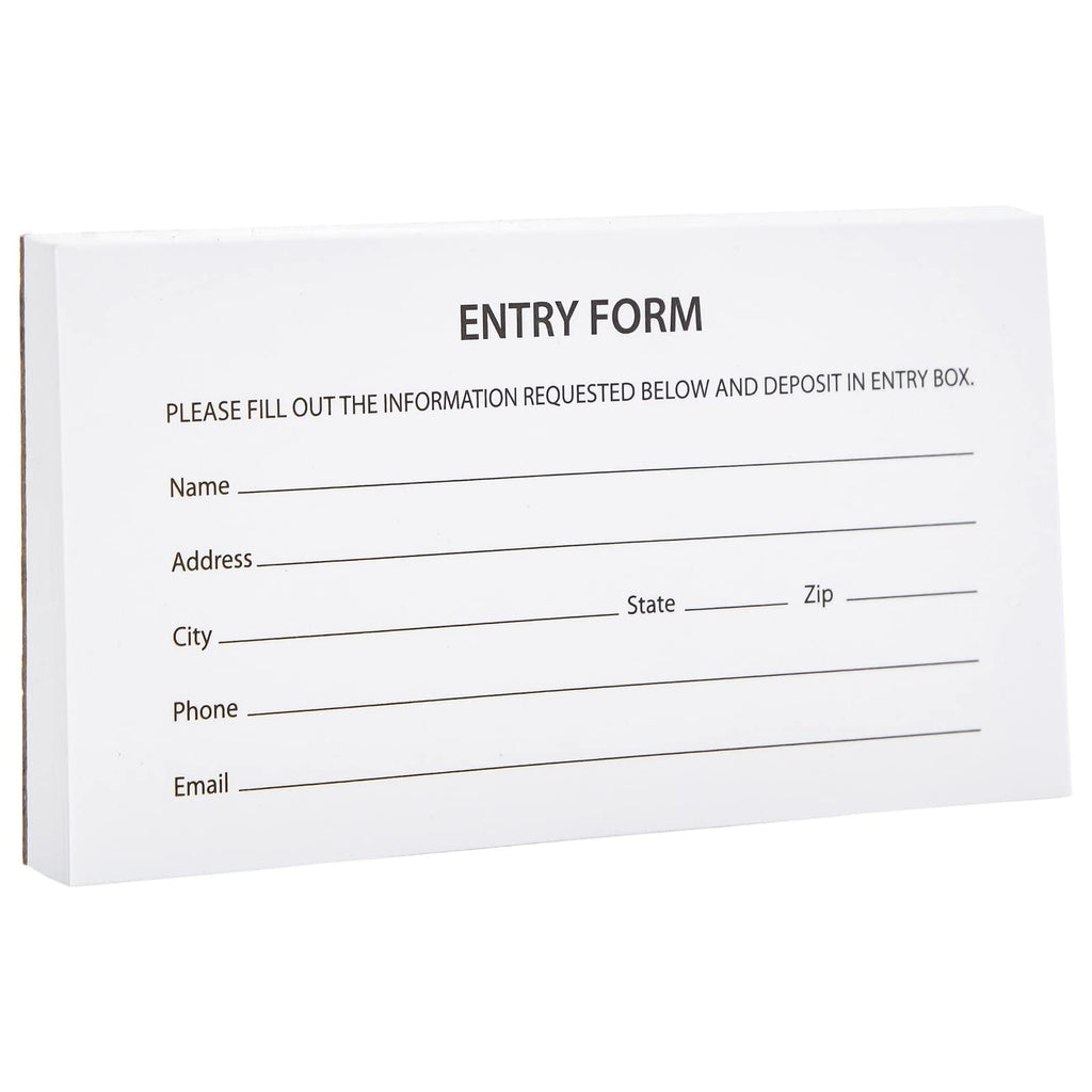 2000 Raffle Ticket Sheets, Blank Entry Forms for Contests, School Events (White, 20 Pads)