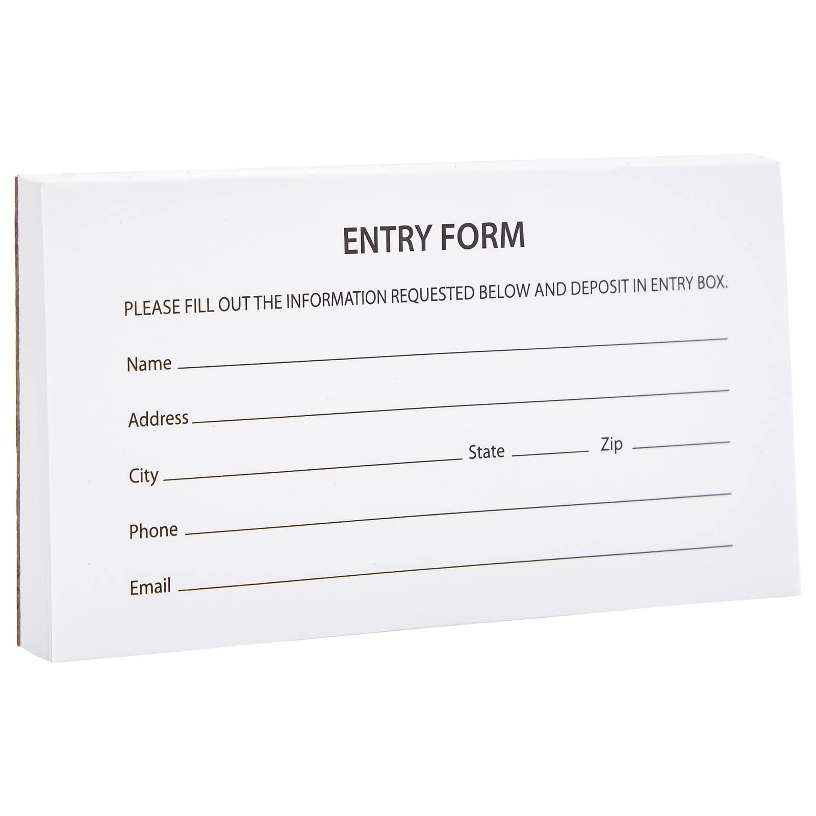 2000 Raffle Ticket Sheets, Blank Entry Forms for Contests, School Events (White, 20 Pads)