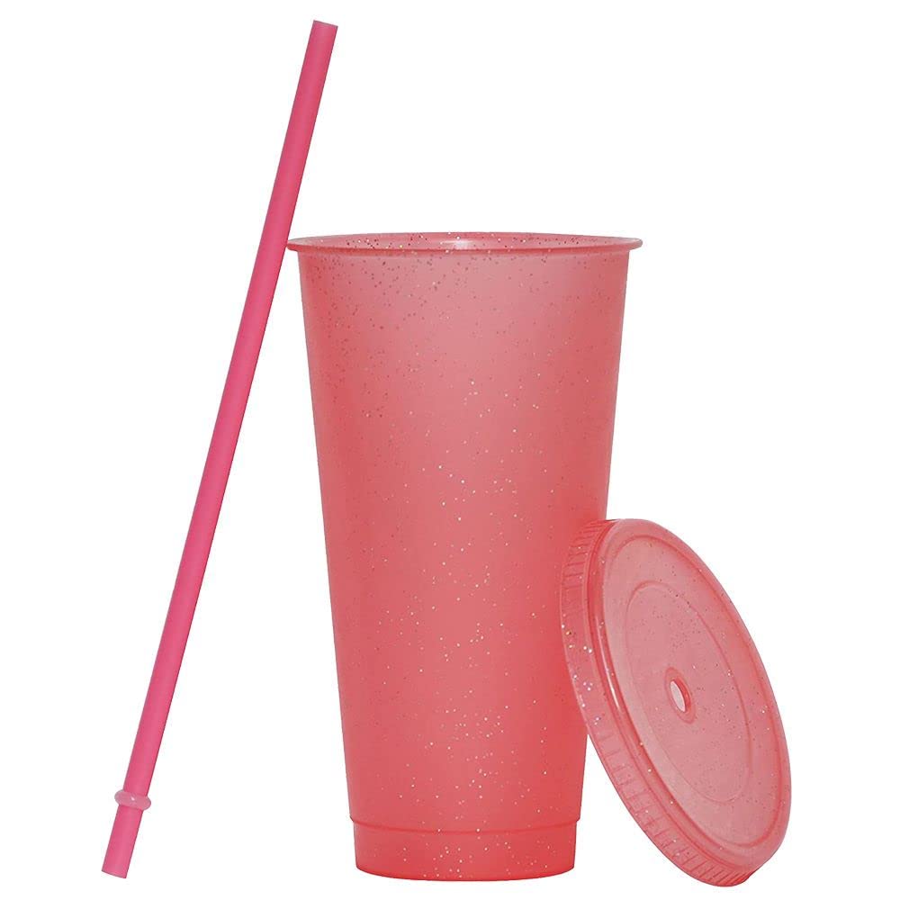 5 pcs 24 oz Water Cup with Straw and Lid Plastic Tumblers Color Changing Cups Tumbler Iced Coffee Lid Water Bottle Travel Mug Cup Reusable Cups Plastic Cups Summer Party Bulk Cold for Adults Perfect