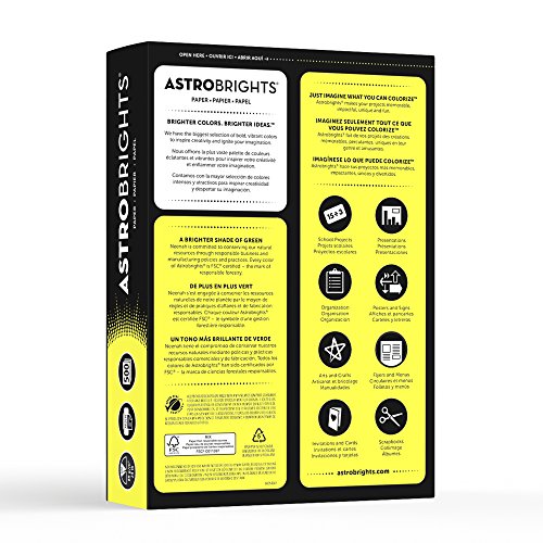 Neenah Astrobrights Premium Color Paper, 24 lb, 8.5 x 11 Inches, 500 Sheets, Lift-Off Lemon