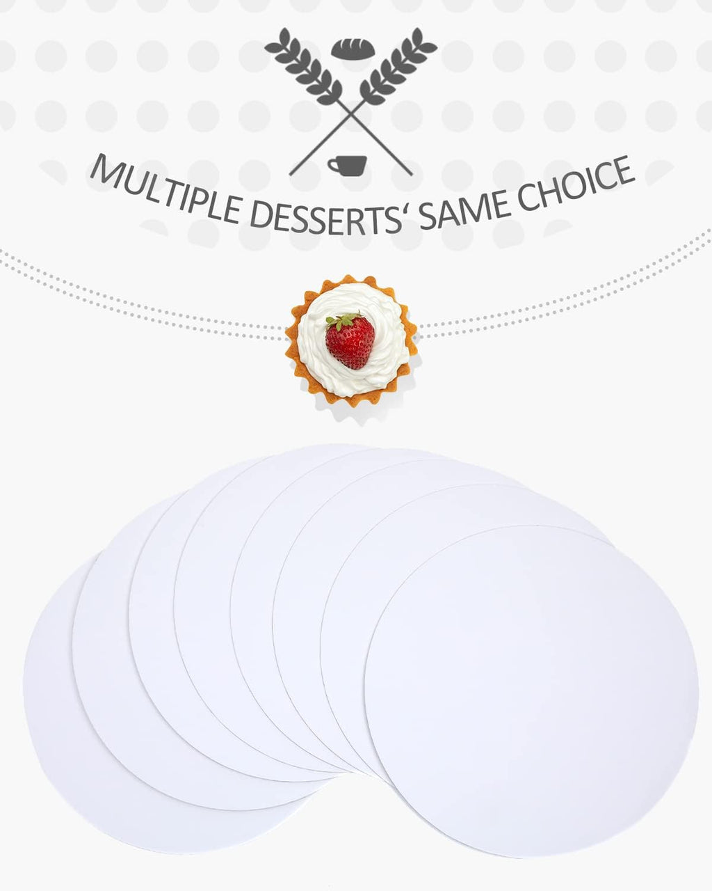 qiqee 12 Inch White Cake Boards Round 30-Packs Circles Rounds Base Food-Grade Cardboard Cake Plate(Thinner But Stronger)