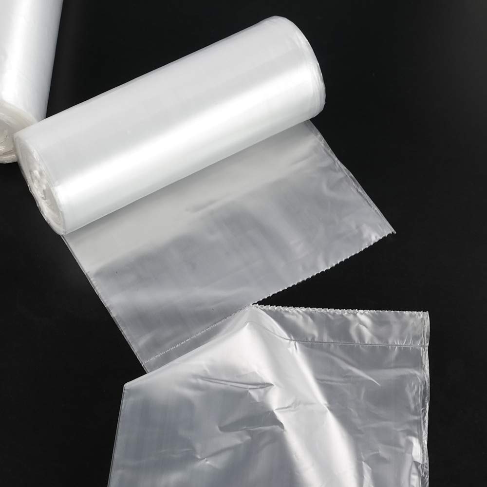 Wekioger 1.2 Gallon Small Garbage Bags, 9 Rolls / 225 Counts (Clear, Gray, Black)