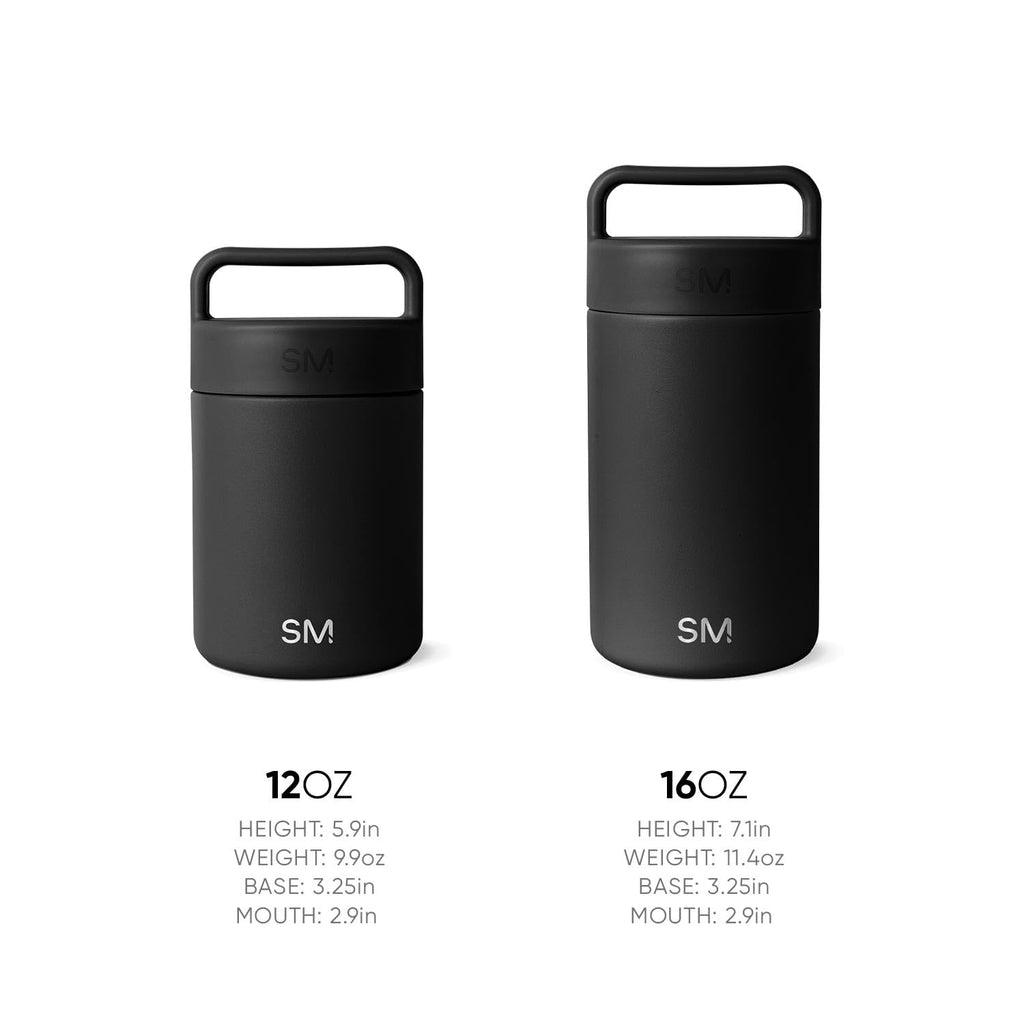 Simple Modern Food Jar for Hot Food | Reusable Stainless Steel Vacuum Insulated Leak Proof Lunch Storage for Smoothie Bowl, Soup, Oatmeal | Provision Collection | 16oz | Midnight Black