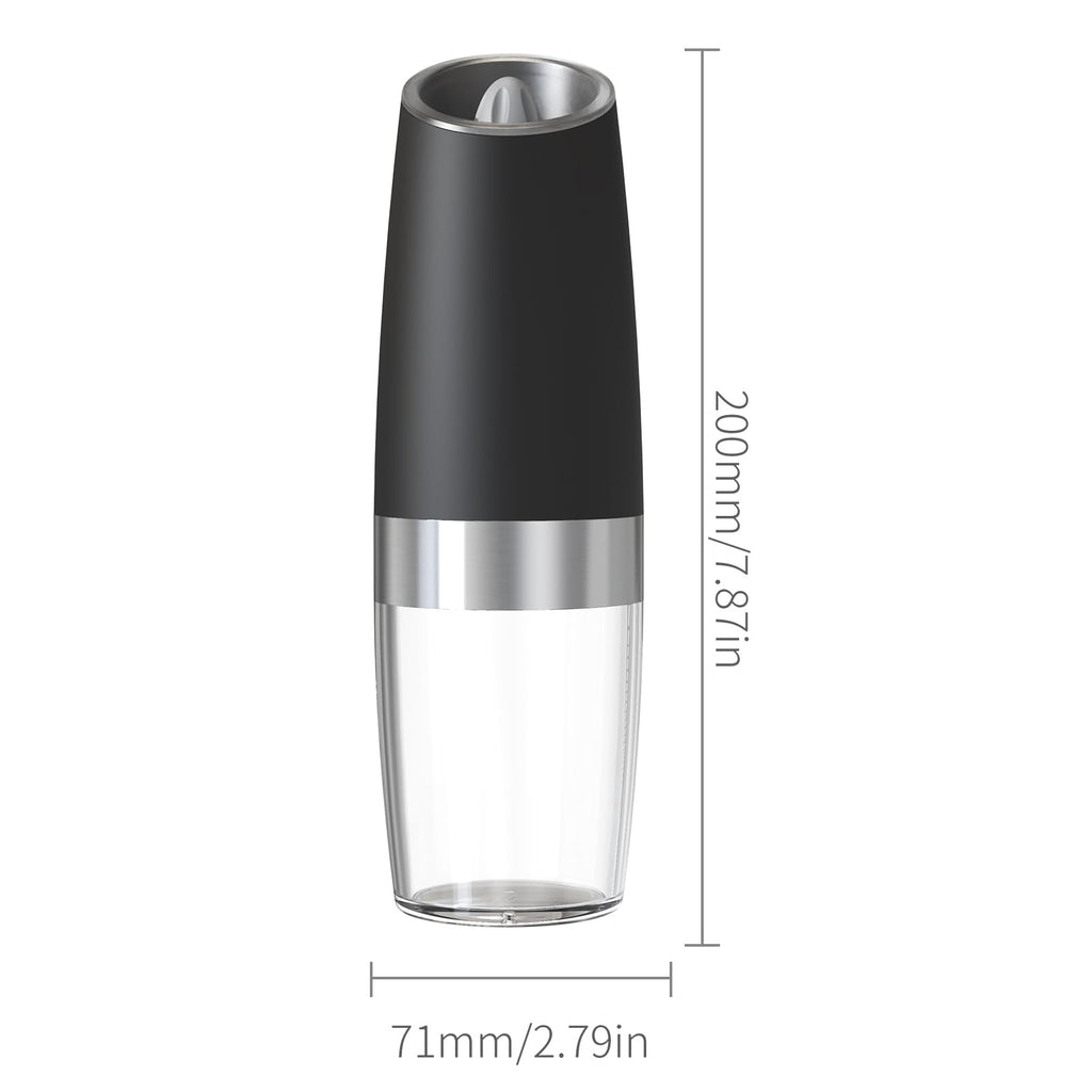 PEIPU Electric Pepper and Salt Grinder, Seasoning Mill，Adjustable Coarseness,with LED Light,One Hand Automatic Operation, Stainless Steel