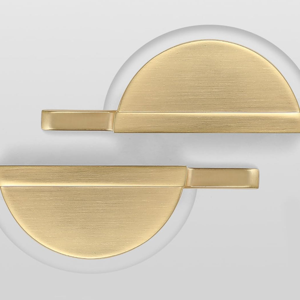 Myxekllo Gold Drawer Pulls Half Moon Drawer Pulls, Brushed Gold Cabinet Pull Handles for Kitchen Cabinet Cupboard Dresser, Hole spacing 2.5 inches 2 Pack