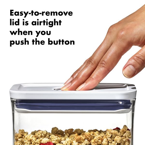 OXO Good Grips POP 2.0 Rectangular Medium Container, 2.6L, Clear/White (11234500UK)