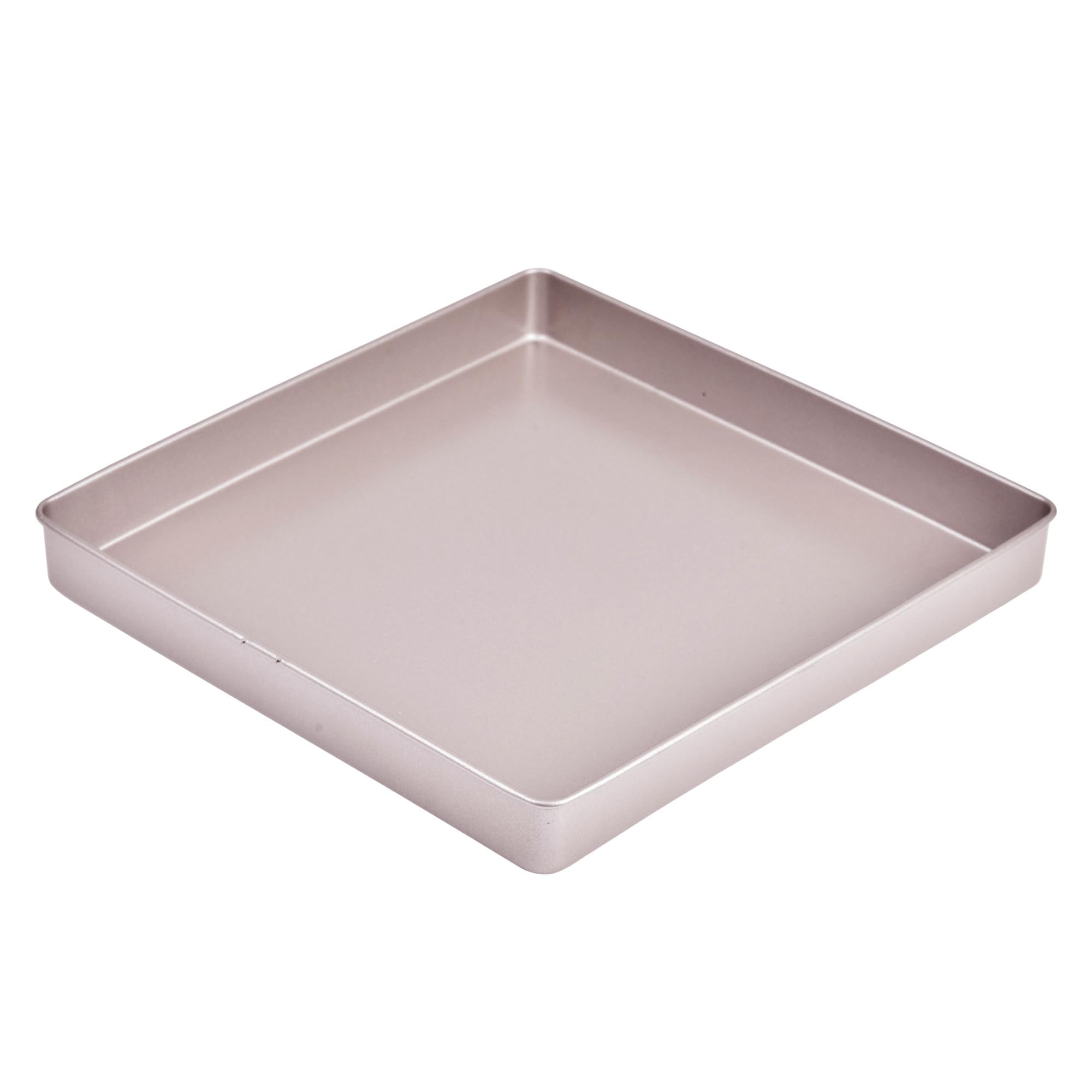 Bakeley Baking Sheet Pan, 11-Inch Baking Sheet Pan Non-Stick Square Baking Pan Jelly Roll Bakeware for Oven Roasting 11.2" × 11.2" × 1.38" (Champagne Gold)
