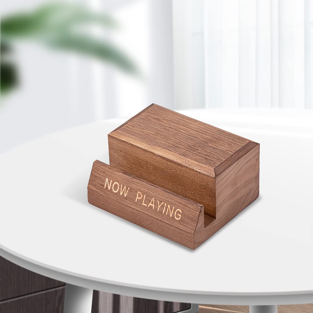 Vinyl Record Holder Display Stand - Tabletop Now Playing Album Cover Holder - Now Spinning Record Rack - Single CD Stand LP Display Shelf - Wooden Vinyls Records Storage Organizer - Modern Home Decor