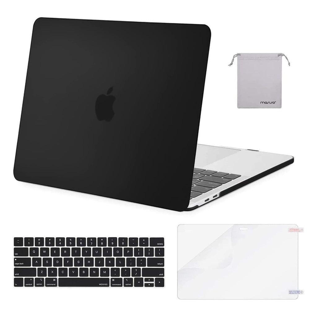 MOSISO Compatible with MacBook Pro 13 inch Case M2 2026 2025 2024 2023 2022-2016 A2338 M1 A2251 A2289 A2159 A1989 A1708 A1706, Plastic Hard Shell&Keyboard Cover&Screen Film&Storage Bag, Black