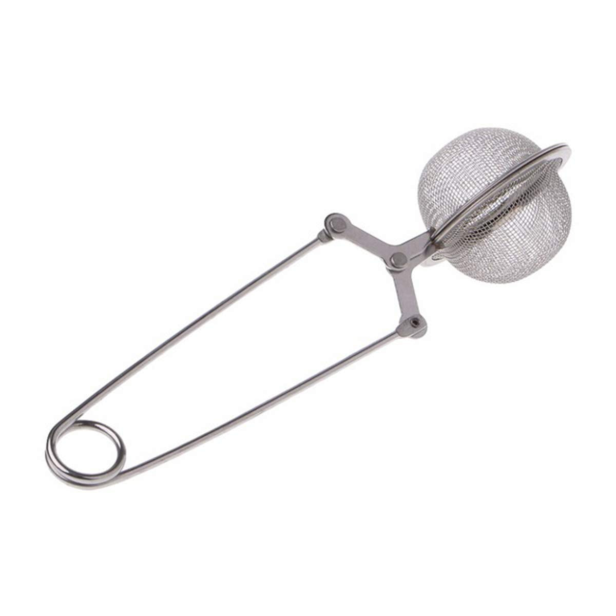 SUNTRADE Handle Stainless Steel Mesh Snap Ball Loose Leaf Tea Infuser Strainer Secure Locking (2)