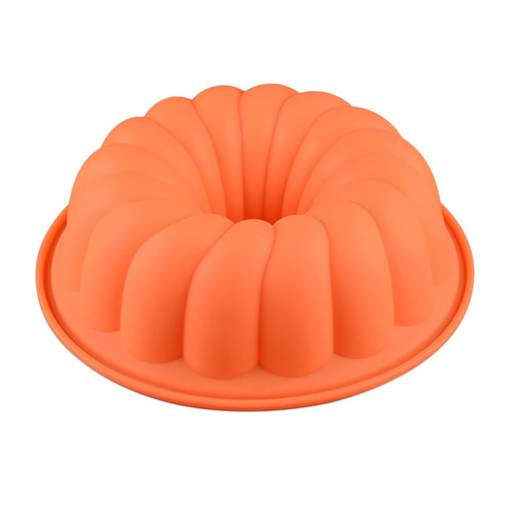 FantasyDay Silicone Baking Molds,9.5 Inch Silicone Cake Pan, Non Stick Fluted Tube Cake Pan for Cake, Jello, Gelatin, Bread