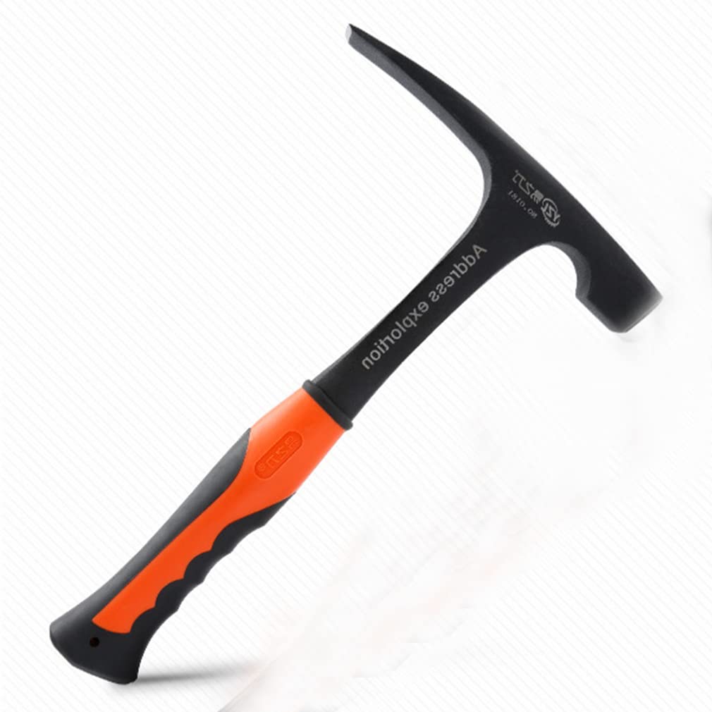 32 OZ Rock Pick Hammer, Brick Hammer, 11.2 Inch Masonary Tool, Bricklayer's/Mason's Hammer with Forged Steel Construction & Shock Reduction Handle for Mining, Geological Prospecting