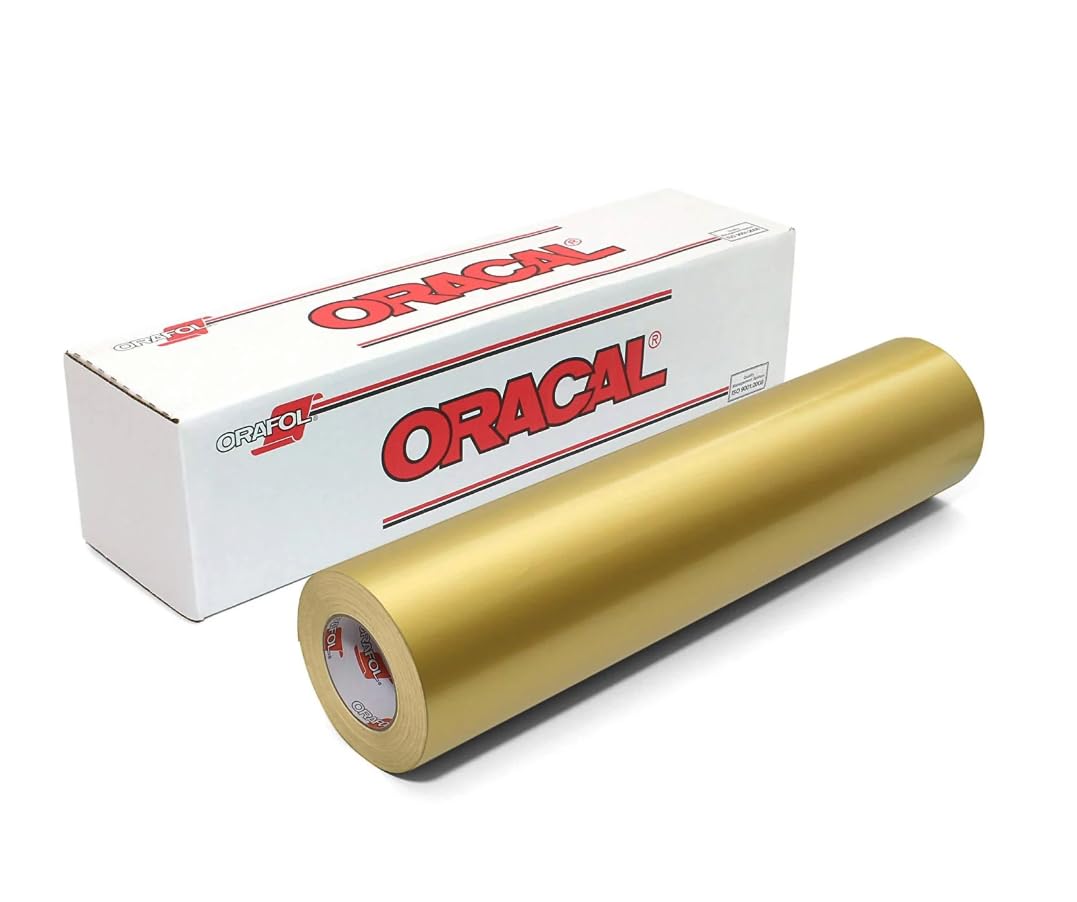 Oracal 651 Vinyl Gloss Outdoor Adhesive Permanent Vinyl (12" x 20 ft Roll) (Metallic Gold)