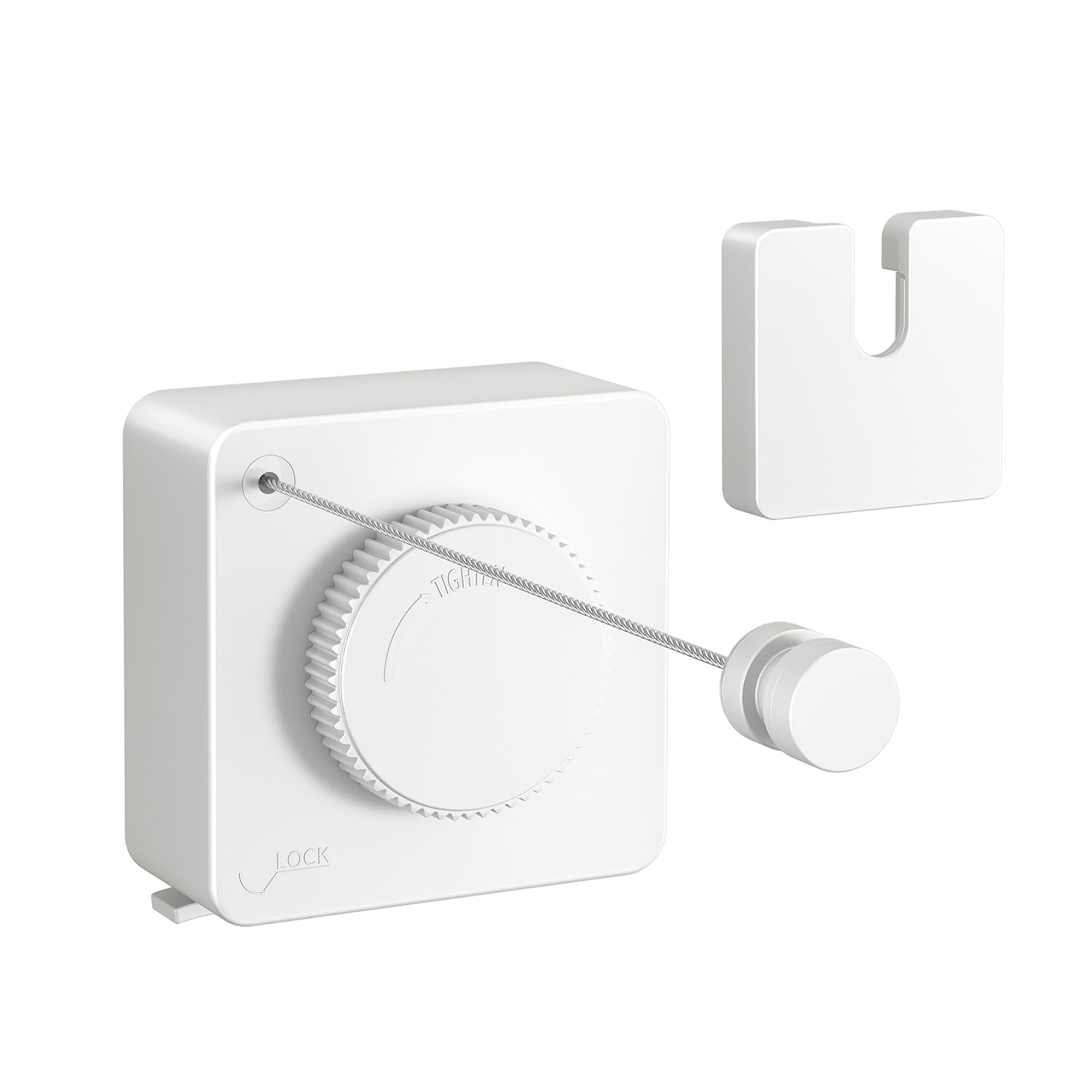 JOOM Retractable Clothesline Heavy Duty Clothes Drying Laundry Line Wall Mounted Easy Hanging Clothes Drying Laundry Line Retracting Hanging Lock to Prevent Sagging (Square,White)