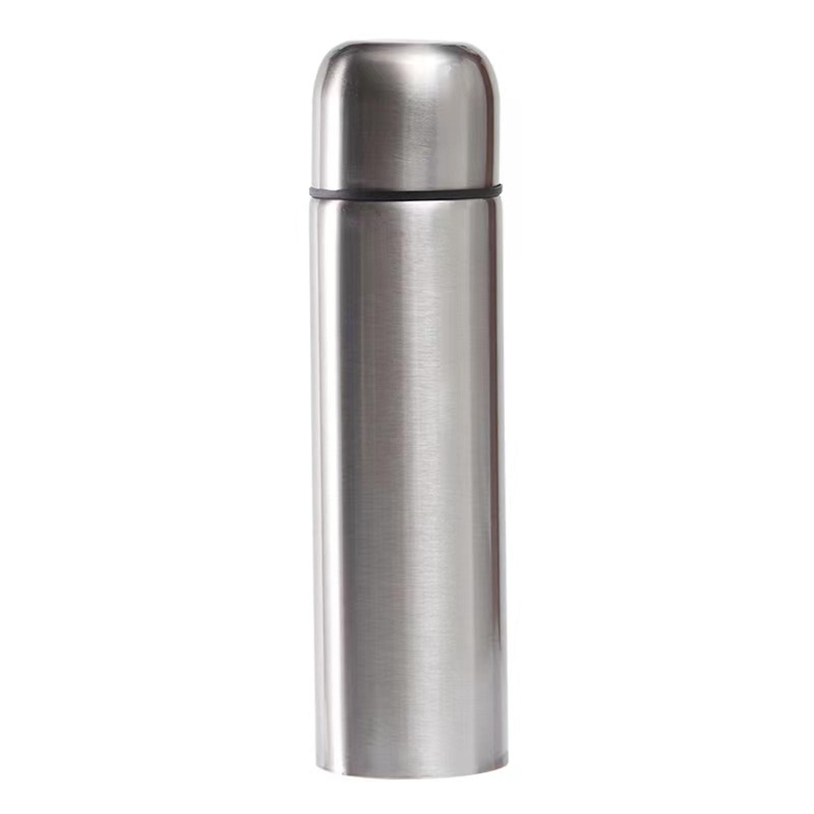 Stainless Steel Thermal Bottle for Hot and Cold Drinks Travel Coffee Mug with Cup Water Flask Vacuum Insulated Tumbler 17 oz/500ml （Silver）