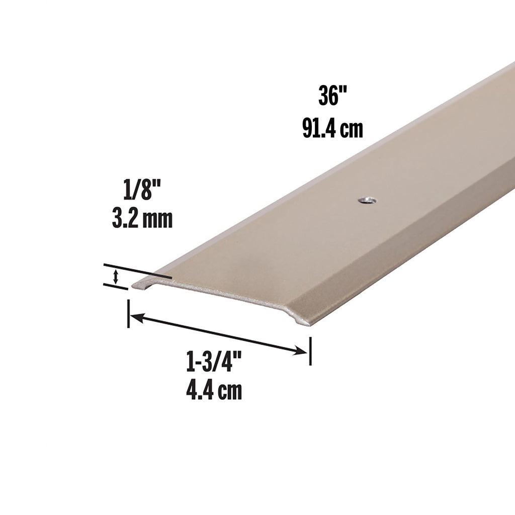 M-D Building Products 49010 Premium Aluminum Flat Top Threshold, 1-3/4 by 36-Inch, Satin Nickel
