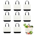 8 Pcs 18.5"x15" (47x38CM) Canvas Tote Bags Large Tote Shopping Bags with Handle Multipurpose Fashionable DIY Large Reusable Grocery Bag Gift Bag and Wedding Birthday Promotion Giveaways Two Tone