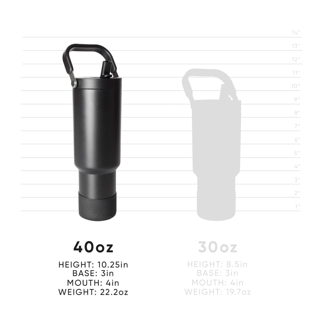 Simple Modern Trek Pivot | 40oz Flip Straw Tumbler with Handle | Water Bottle & Boot | Interchangeable Straw & Chug Lids | Insulated Stainless Steel Jug | Gym Sports Outdoors | Nantucket Tides