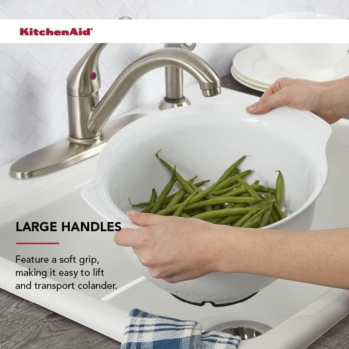 KitchenAid - Plastic Colander, Kitchen Tools (5qt, White)