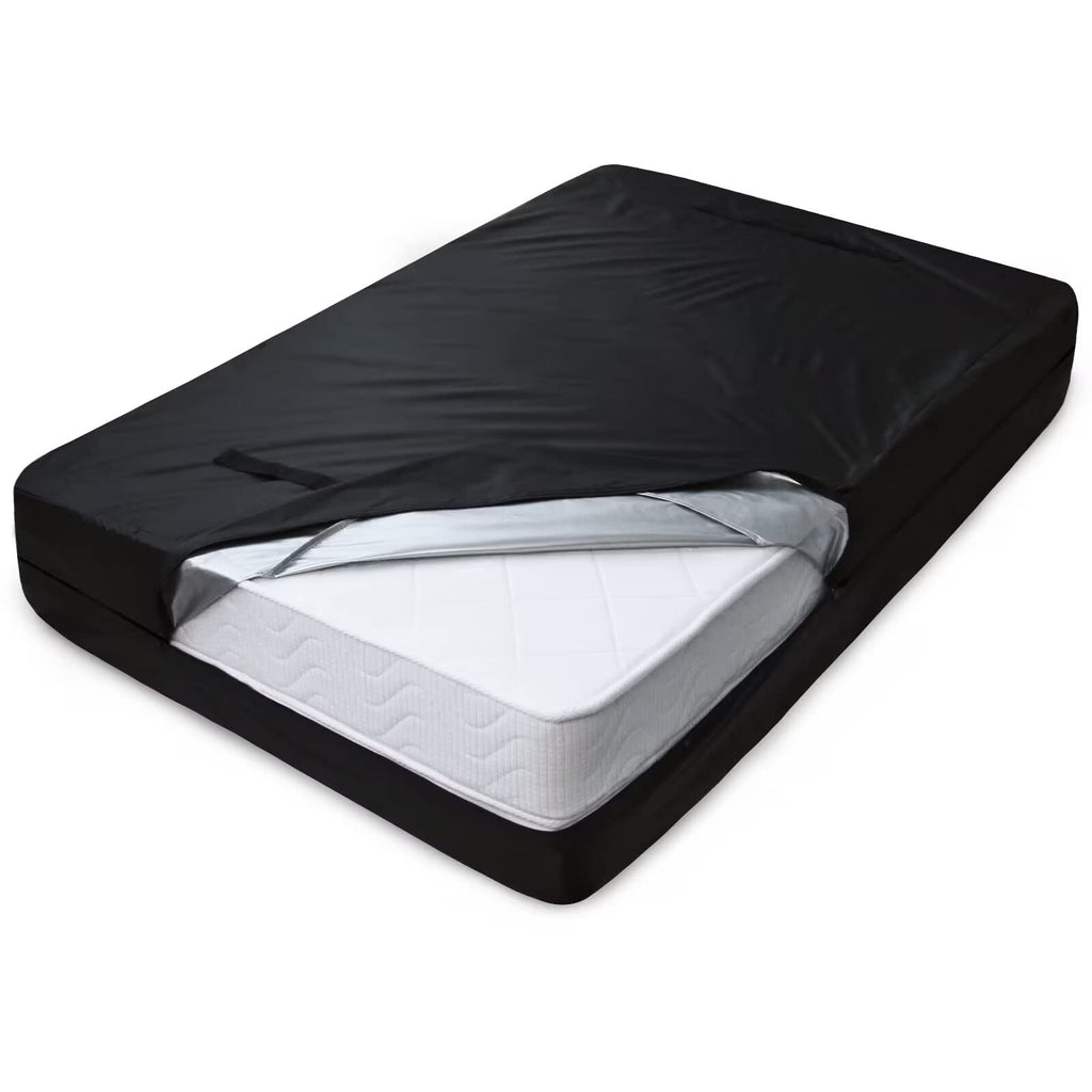 SPRINGSPIRIT Waterproof Mattress Bag Queen Size, Mattress Bag for Moving & Storage with Zipper Closure, Mattress Moving Bag Reusable Heavy Duty, Black