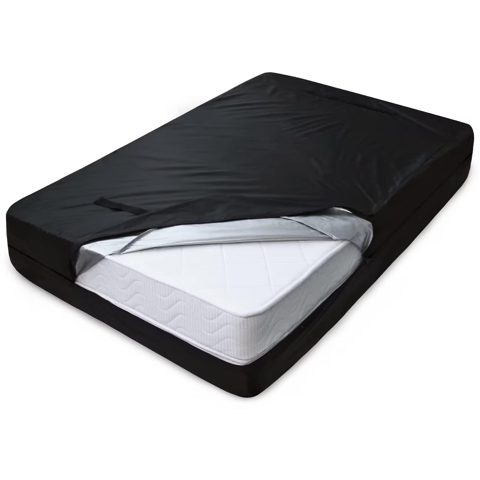 SPRINGSPIRIT Waterproof Mattress Bag Queen Size, Mattress Bag for Moving & Storage with Zipper Closure, Mattress Moving Bag Reusable Heavy Duty, Black