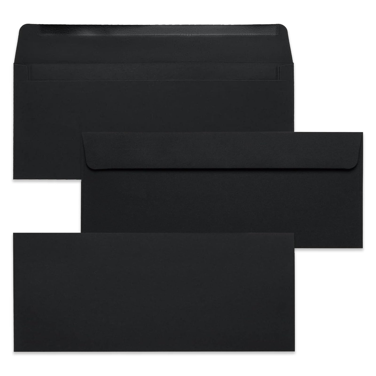 100 Pack Thickened #10 Business Envelopes,4-1/8 x 9-1/2 inches Invitation Envelopes,Perfect for Home Office & Business Mails (Black)