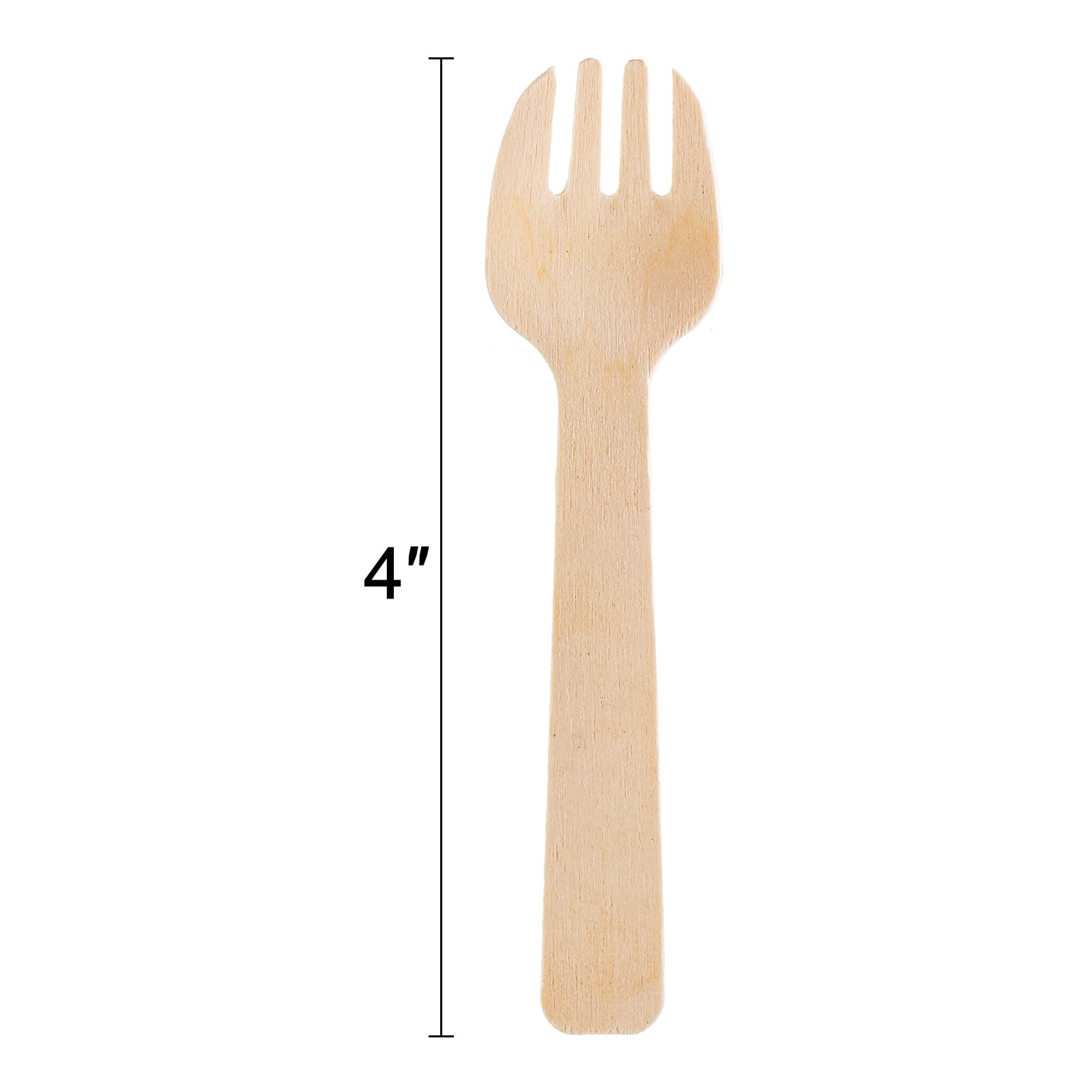 Hedume 500 Pack Disposable Wooden Sporks, 4" Biodegradable Compostable Birchwood Fork Spoon 2-in-1 Utensil, Perfect for Dessert, Appetizers, Cocktails