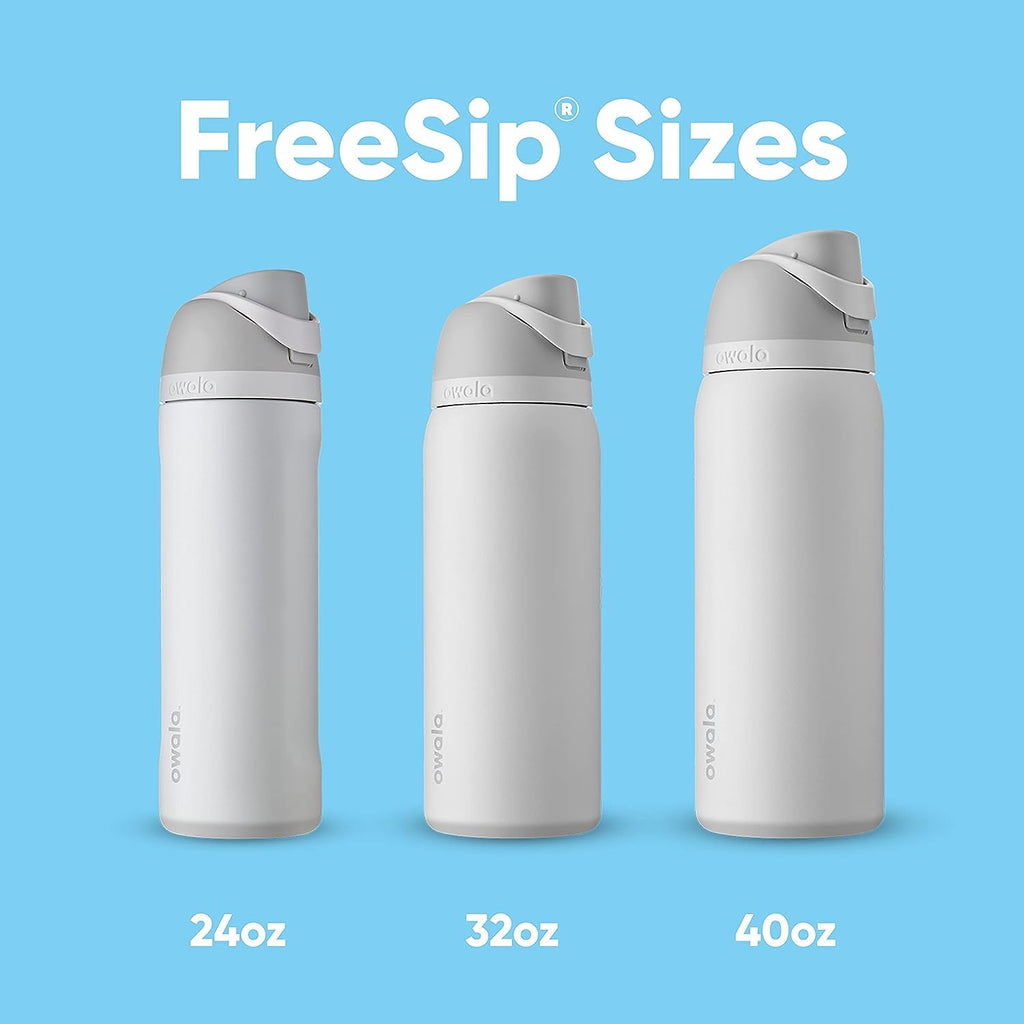 Owala FreeSip Insulated Stainless Steel Water Bottle with Straw for Sports and Travel, BPA-Free, 24-oz, Water in the Desert