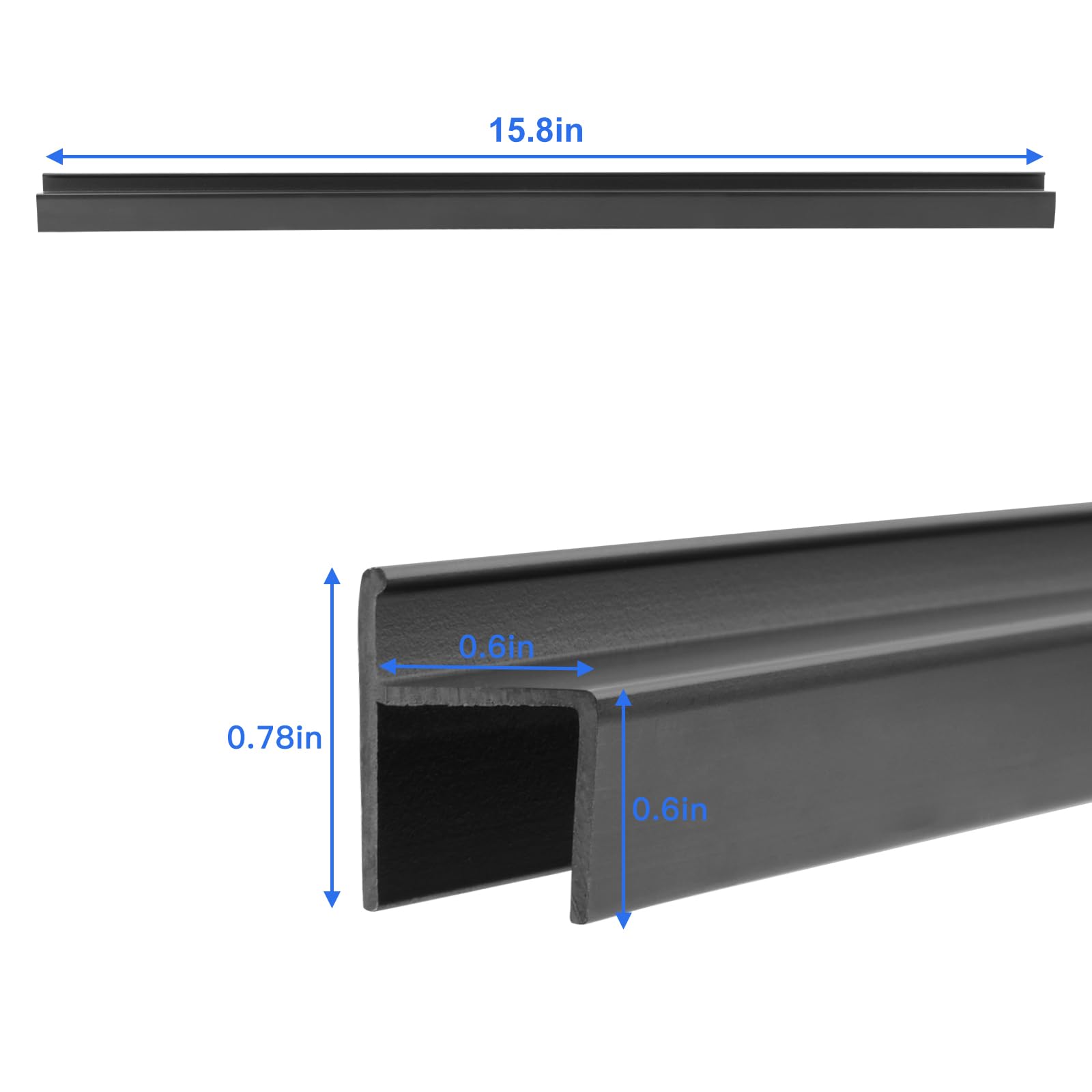 Homakover 4-Piece Hanging File Rails PVC Drawer Black, 16 Inch, Letter Size, Organizer