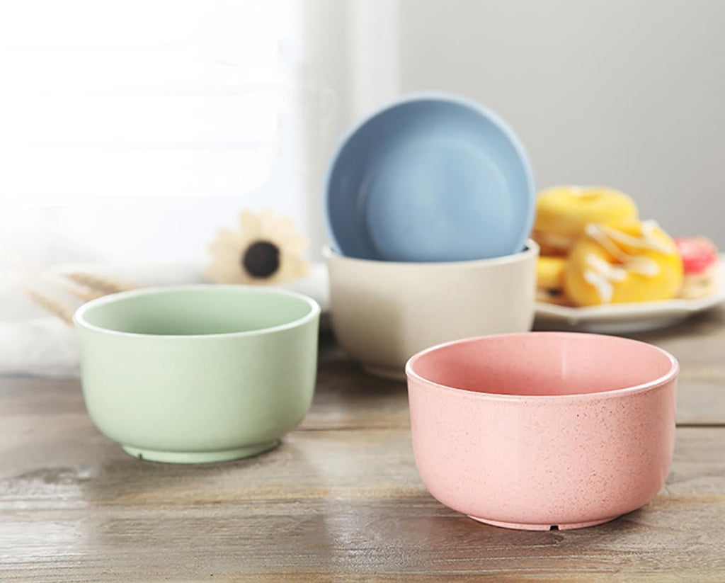 Nicunom 12 Pack Cereal Bowls, 15 OZ Unbreakable Wheat Straw Bowl Sets - Lightweight Noodle Soup Rice Salad Bowls Dishwasher Microwave Safe Bowl