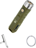 RovyVon Aurora A1 USB-C Keychain Flashlight, 650 Lumens Super Bright with EDC Pocket-Sized, Momentary On, Lock Mode, Choice for Camping Emergency Outdodr(ArmyGreen)