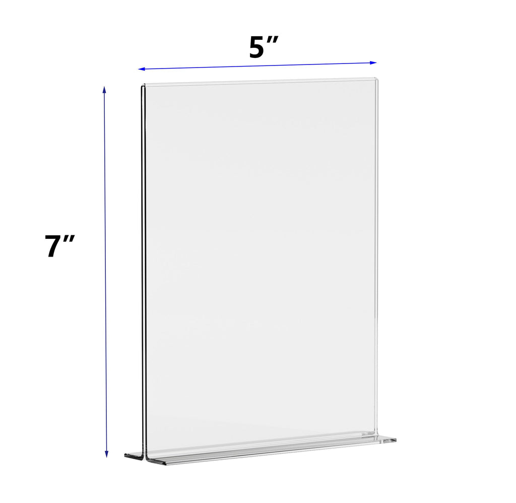 DEZEQO Double-Sided 5 x 7 Acrylic Menu Sign Holder Stand 6 Pack - Highlight Your Menus with Clarity and Style - Perfect for Restaurants, Cafes, and Events - Sturdy and Versatile Display Solution