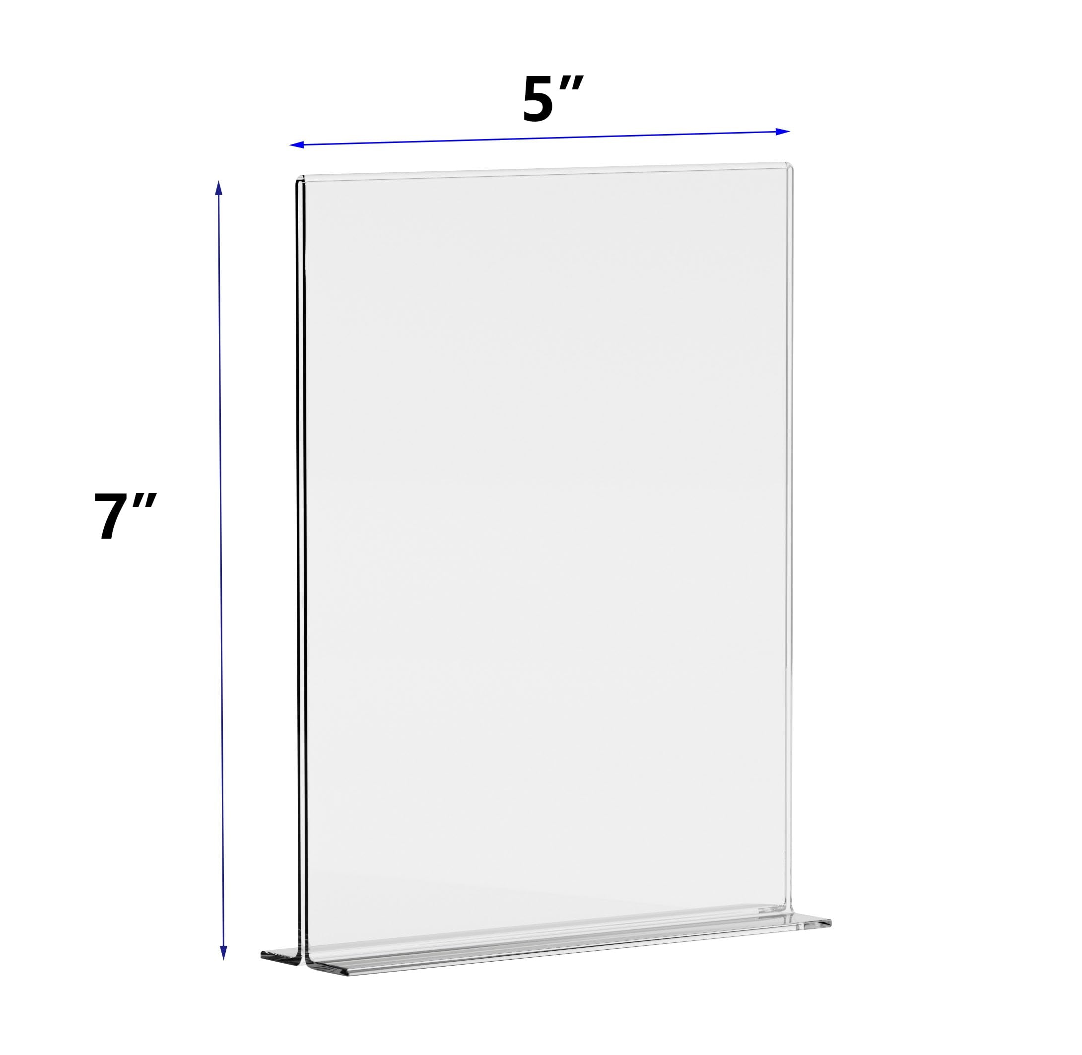 DEZEQO Double-Sided 5 x 7 Acrylic Menu Sign Holder Stand 6 Pack - Highlight Your Menus with Clarity and Style - Perfect for Restaurants, Cafes, and Events - Sturdy and Versatile Display Solution
